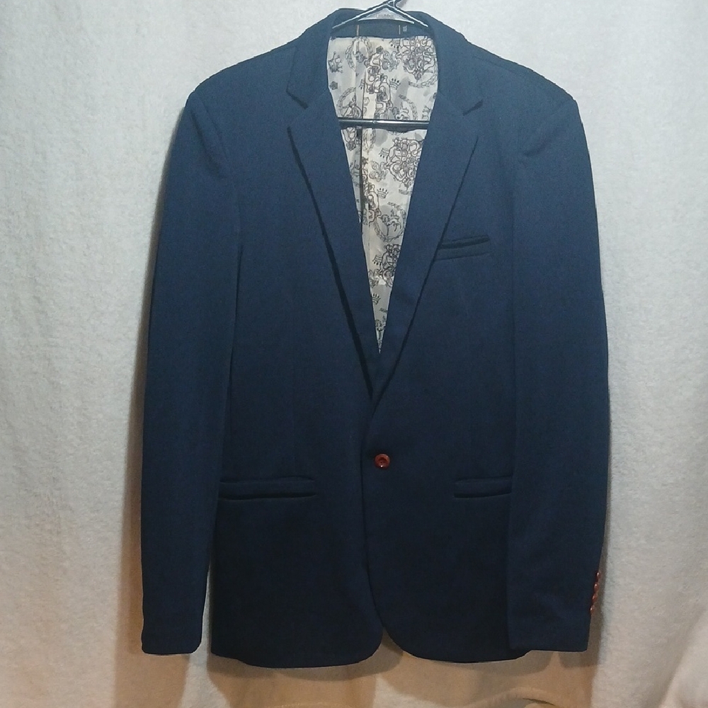 Men's Navy Single-Breasted Sport Coat Blazer